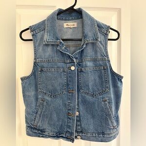 Madewell denim collared vest, medium